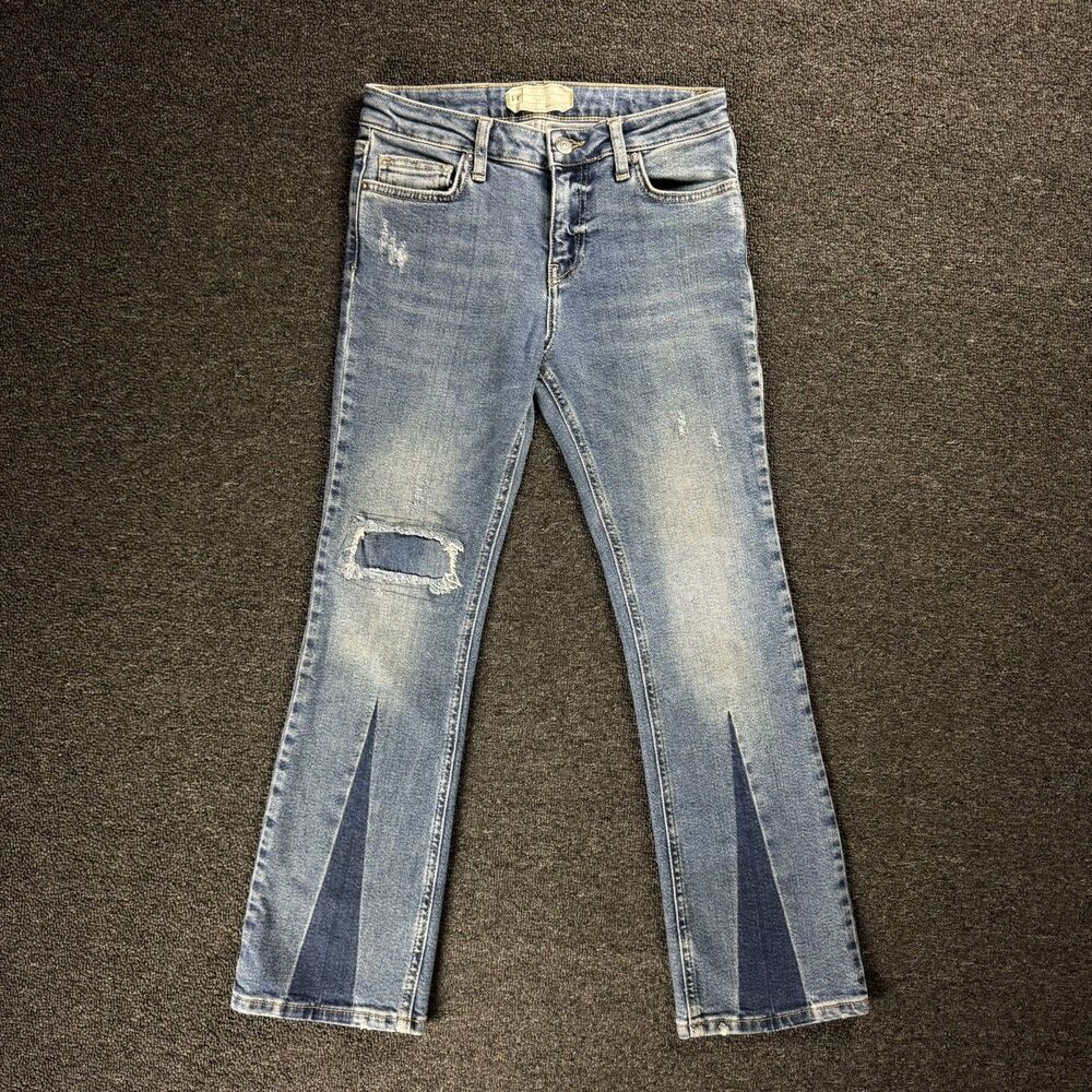 Free People Color Blocked Cropped Flare Women’s Jean Size 25 Preppy City